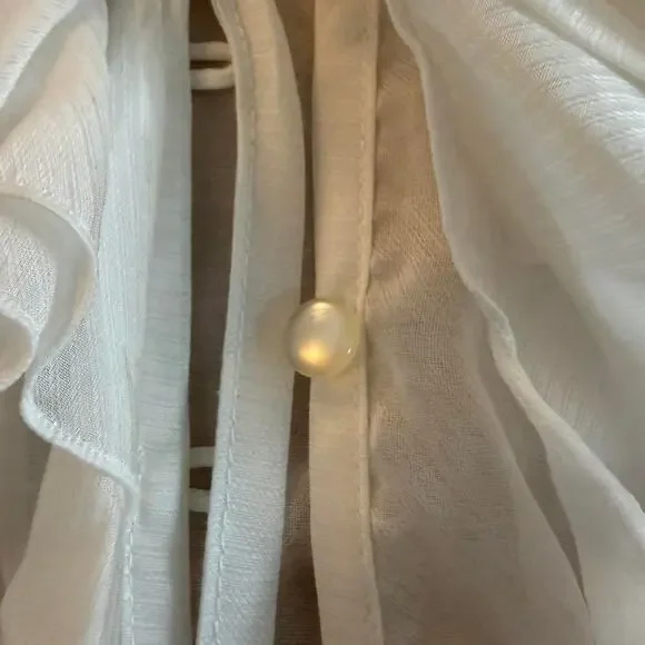 Japanese brand white sheer ruffle - Picture 7 of 8